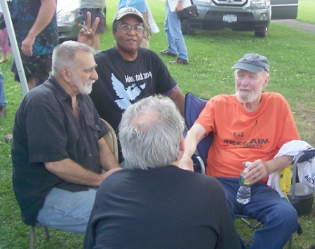 Clockwise from left: Phil Sauer, Pierre LeRoy, Pete Seeger, C. Williams